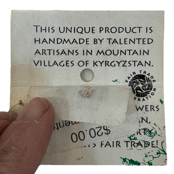 Vtg Handmade ELF Gingerbread Felt Christmas Ornament – Kyrgyzstan 6" - Picture 4 of 8